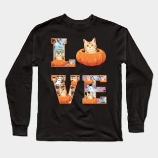 Cute Cat Pumpkin Halloween Costume Long Sleeve T-Shirt